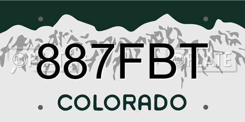 887FBT Colorado License Plate