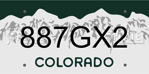 887GX2 Colorado License Plate