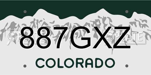 887GXZ Colorado License Plate