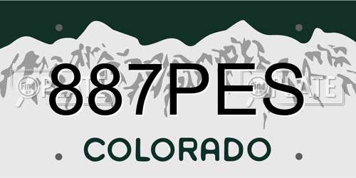 887PES Colorado License Plate