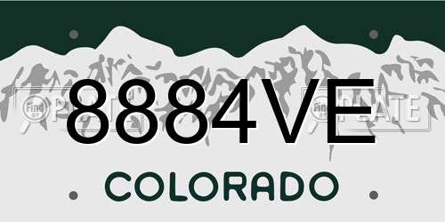 8884VE Colorado License Plate