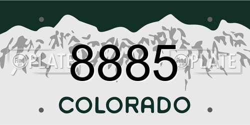 8885 Colorado License Plate