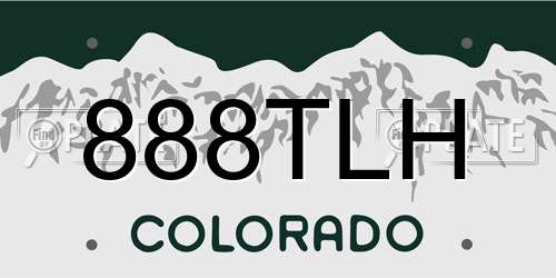 888TLH Colorado License Plate
