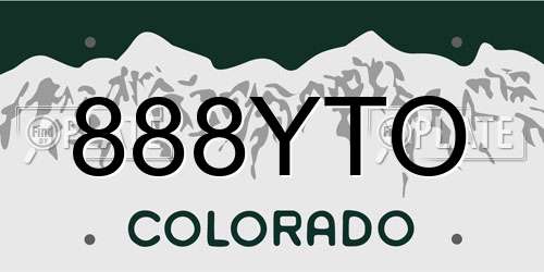 888YTO Colorado License Plate