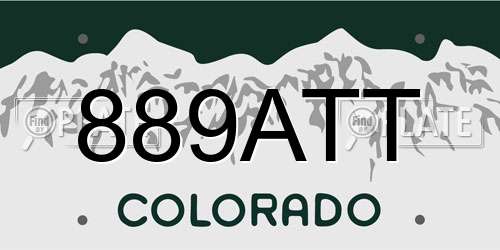 889ATT Colorado License Plate