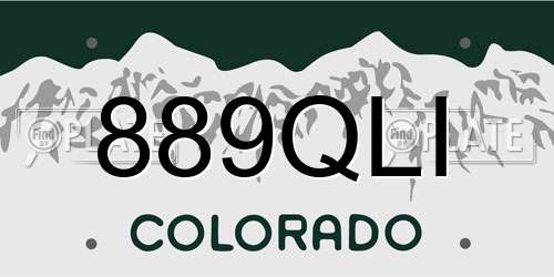 889QLI Colorado License Plate