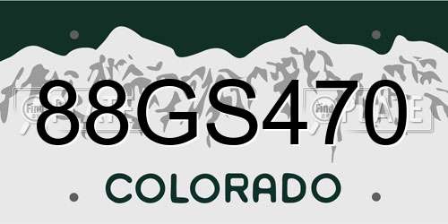 88GS470 Colorado License Plate