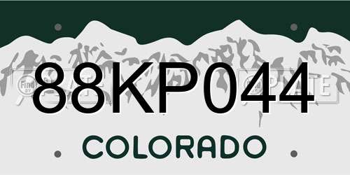 88KP044 Colorado License Plate