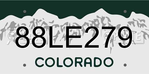 88LE279 Colorado License Plate