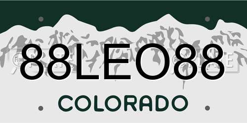 88LEO88 Colorado License Plate