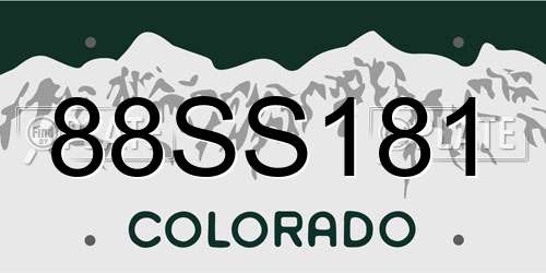 88SS181 Colorado License Plate