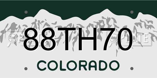 88TH70 Colorado License Plate