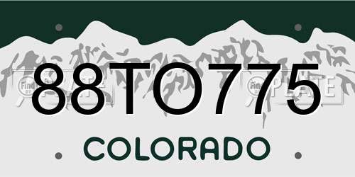 88TO775 Colorado License Plate