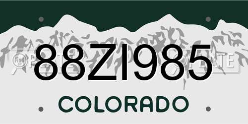 88ZI985 Colorado License Plate