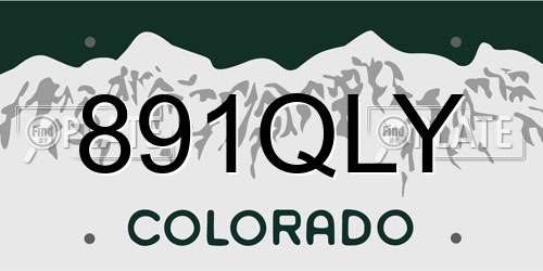 891QLY Colorado License Plate