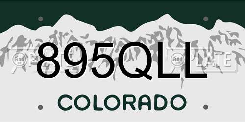 895QLL Colorado License Plate