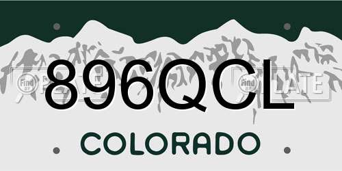 896QCL Colorado License Plate
