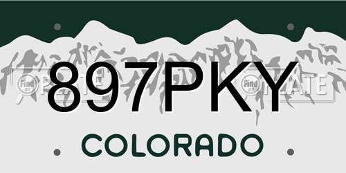 897PKY Colorado License Plate
