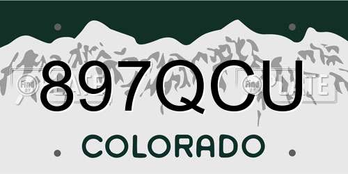 897QCU Colorado License Plate