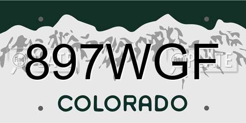 897WGF Colorado License Plate