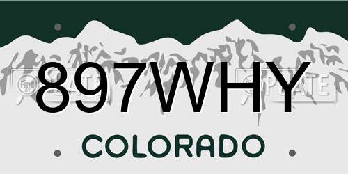 897WHY Colorado License Plate