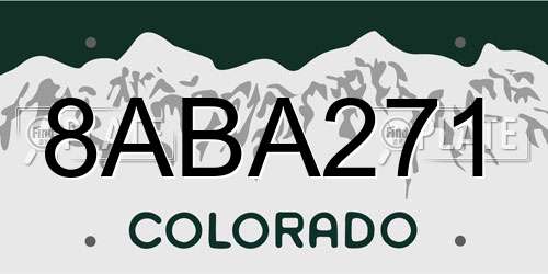 8ABA271 Colorado License Plate