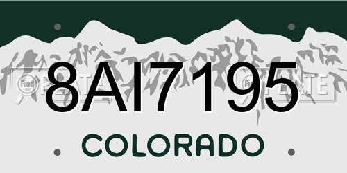 8AI7195 Colorado License Plate