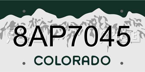 8AP7045 Colorado License Plate