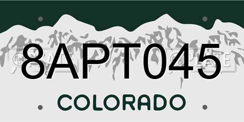 8APT045 Colorado License Plate