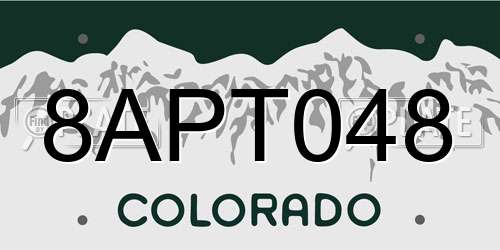 8APT048 Colorado License Plate