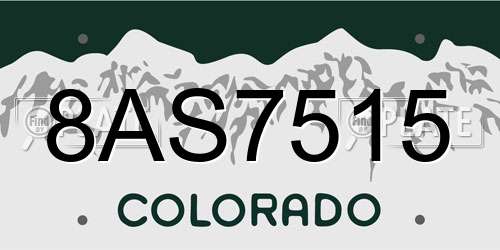 8AS7515 Colorado License Plate