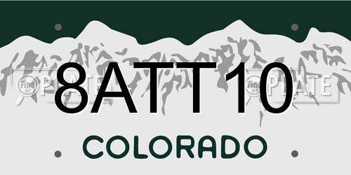 8ATT10 Colorado License Plate