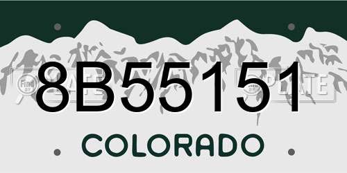 8B55151 Colorado License Plate