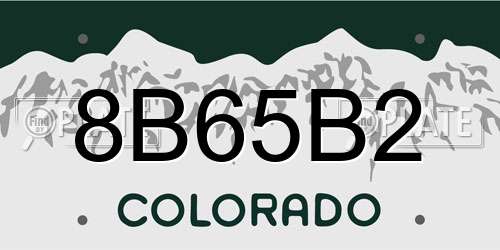 8B65B2 Colorado License Plate