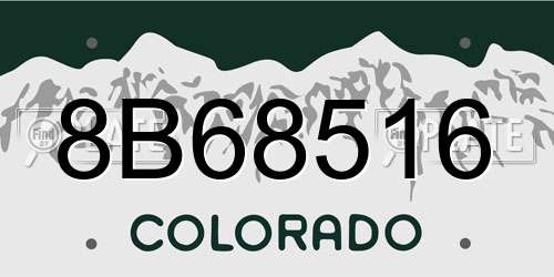 8B68516 Colorado License Plate