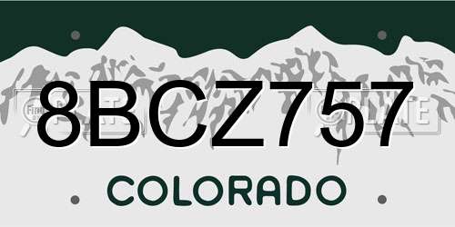 8BCZ757 Colorado License Plate
