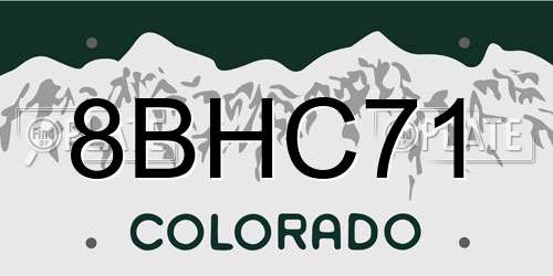 8BHC71 Colorado License Plate