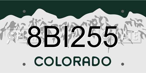 8BI255 Colorado License Plate