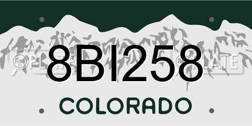 8BI258 Colorado License Plate