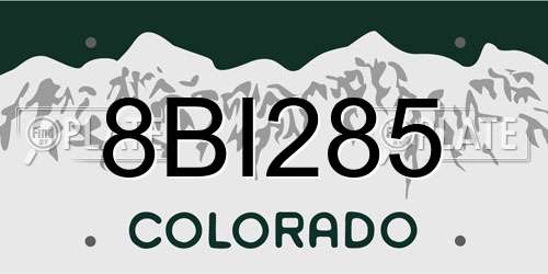 8BI285 Colorado License Plate
