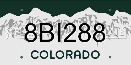 8BI288 Colorado License Plate