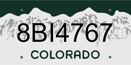 8BI4767 Colorado License Plate