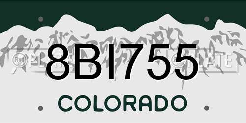 8BI755 Colorado License Plate