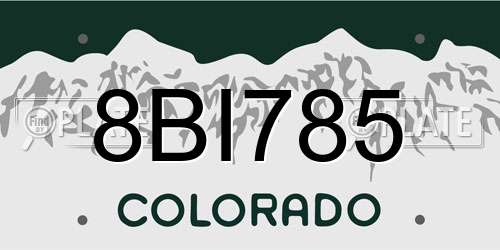 8BI785 Colorado License Plate