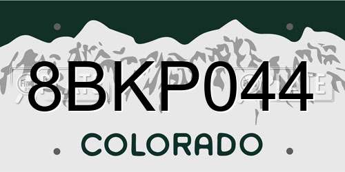 8BKP044 Colorado License Plate