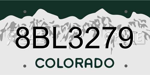 8BL3279 Colorado License Plate