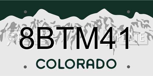 8BTM41 Colorado License Plate
