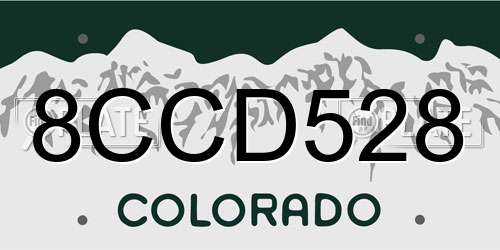 8CCD528 Colorado License Plate