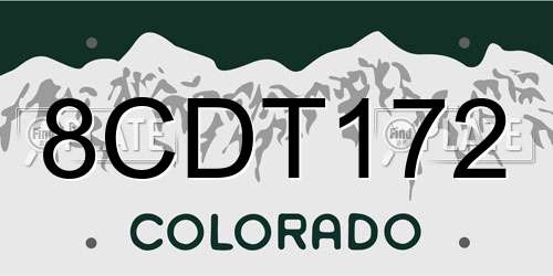 8CDT172 Colorado License Plate