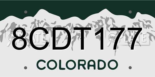 8CDT177 Colorado License Plate